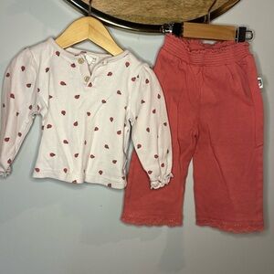 Adorable Ladybug Print Kids Matching Set